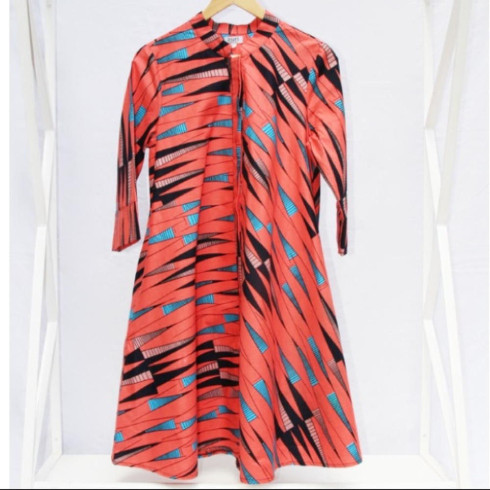 Zuri bright pink african broadcloth dress, small